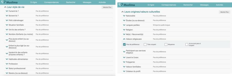 Muslima propose un outil de recherche particulièrement complet, vous permettant de personnaliser vos recherches au plus proche de vos envies