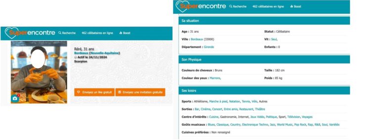 Les profils Superencontre contiennent de nombreuses informations sur divers aspects de la vie des membres pour vous aider à découvrir une personne en profondeur