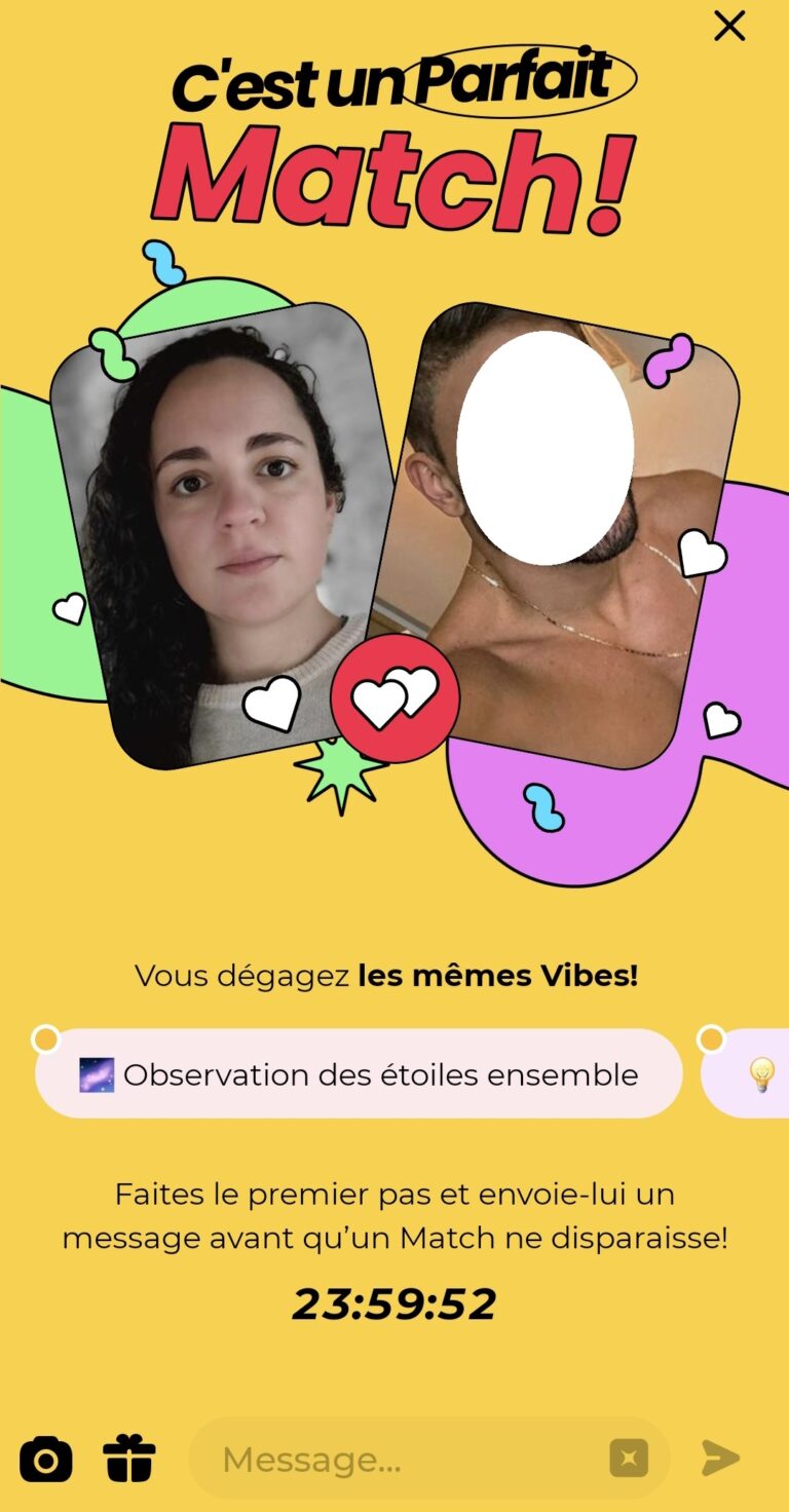 Chaque jour, Once permet à ses membres de découvrir leur « Match Parfait »