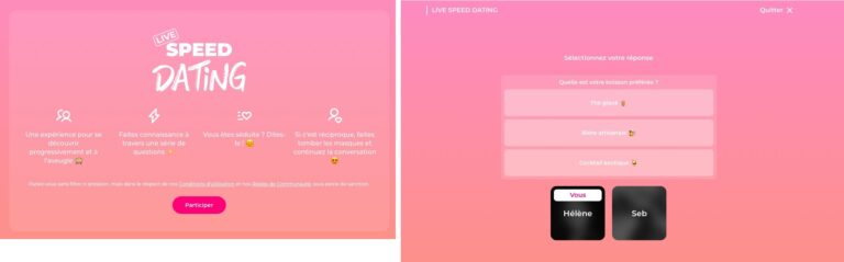 Tous les dimanches, Meetic vous permet de participer à son « Live Speed Dating » pour rencontrer des personnes à l’aveugle
